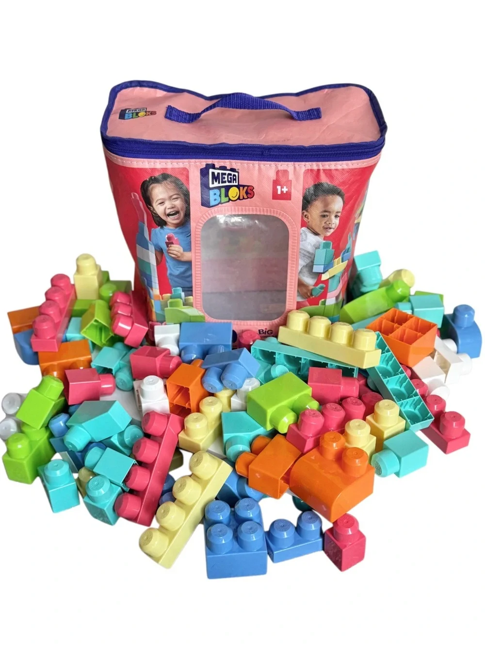 Mega Bloks Fisher-Price 80 Piece First Builders Big Building Bag Block Toy Set